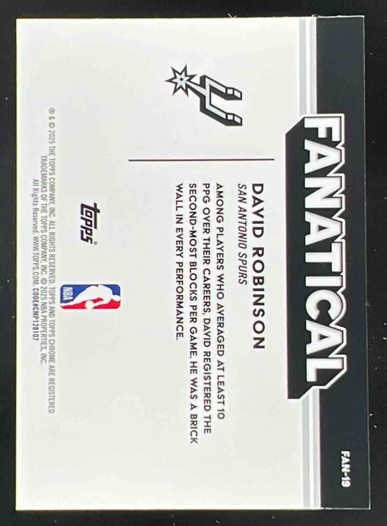 2025-26 Topps Chrome Fanatical #FAN-19 David Robinson SSP