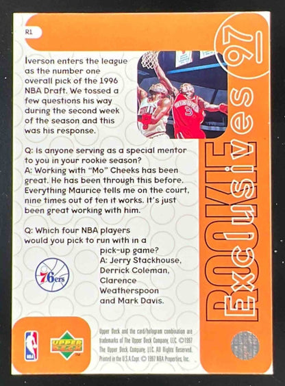 1996-97 Upper Deck Rookie Exclusives #R1 Allen Iverson RC