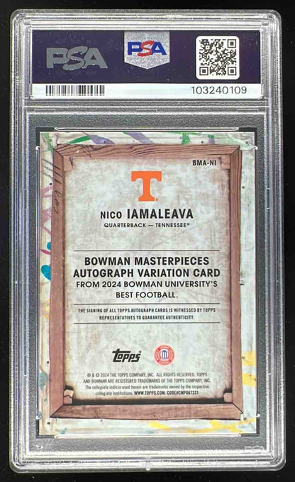 2024 Bowman Best University Masterpieces Gold Nico Iamaleava Auto /50 PSA 10