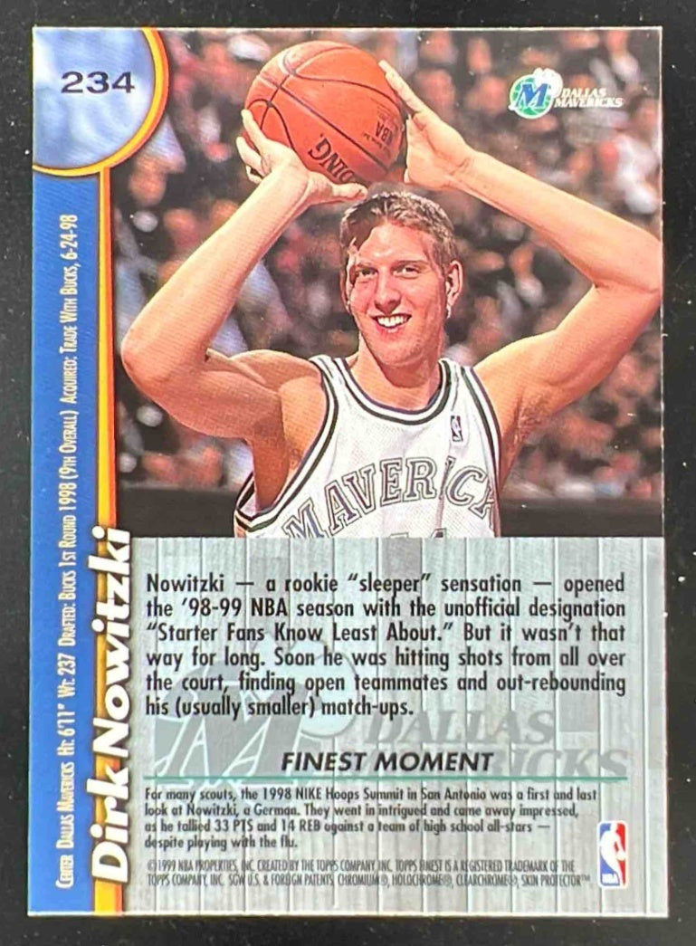 1998-99 Topps Finest #234 Dirk Nowitzki RC