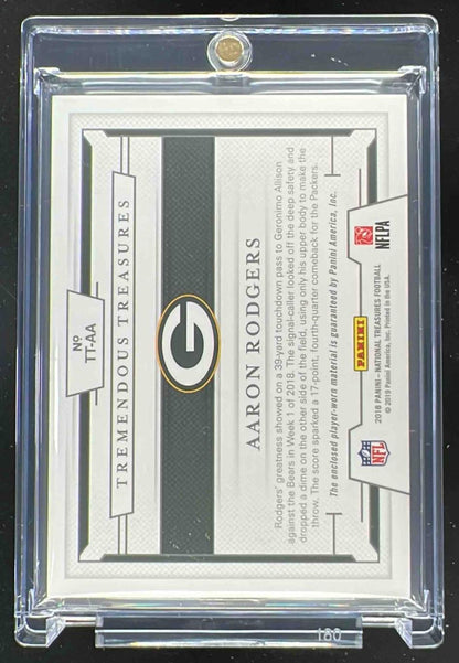 2018 National Treasures Tremendous Treasures Brand Logo #TT-AA Aaron Rodgers 1/1