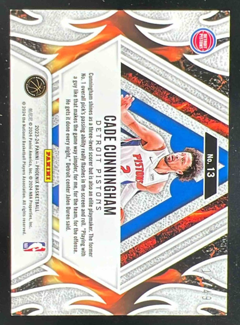 2023-24 Panini Phoenix Fire Forged Orange #13 Cade Cunningham /49