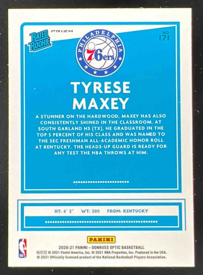 2020-21 Panini Donruss Optic Purple #171 Tyrese Maxey RC