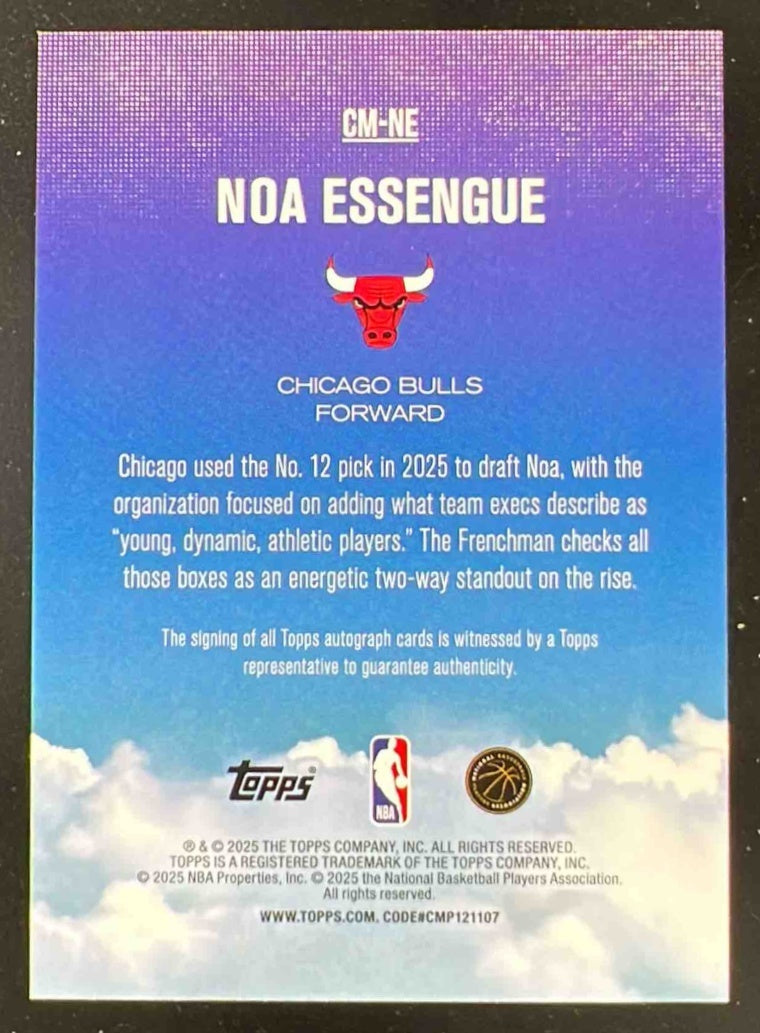 2025-26 Topps Contemporary Marks Green Rainbow #CM-NE Noa Essengue RC Auto /99