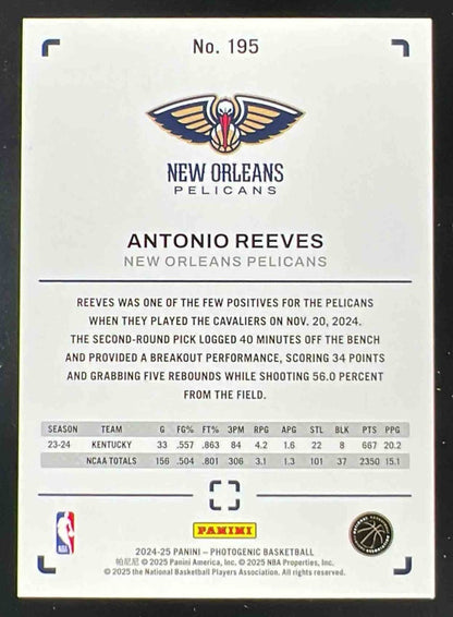 2024-25 Panini Photogenic Gold #195 Antonio Reeves /10