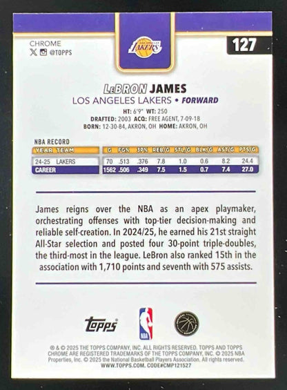 2025-26 Topps Chrome X-Fractor #127 LeBron James