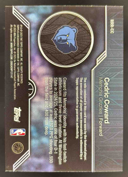 2025-26 Topps Rookie Roundball Remnants #RRR-CC Cedric Coward RC