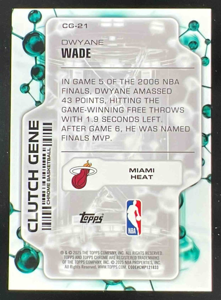 2025-26 Topps Chrome Clutch Gene Aqua Refractor #CG-21 Dwyane Wade /199