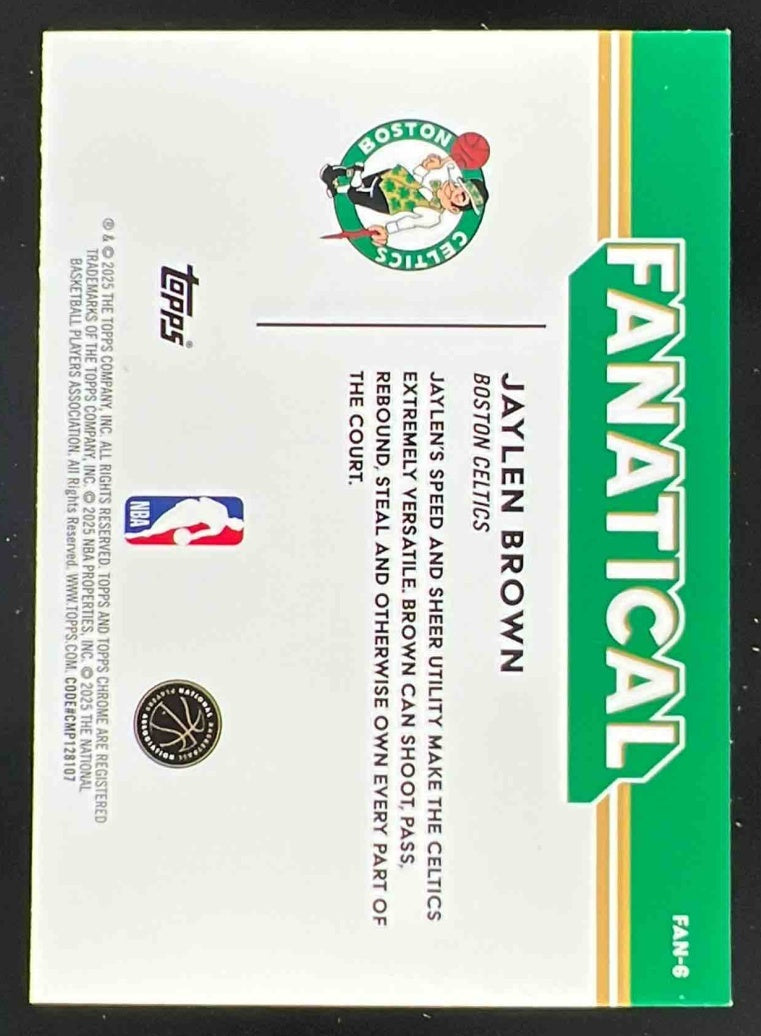 2025-26 Topps Chrome Fanatical #FAN-6 Jaylen Brown SSP