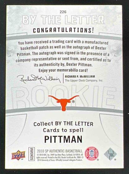 2010-11 SP Authentic #226 Dexter Pittman RC Auto /299