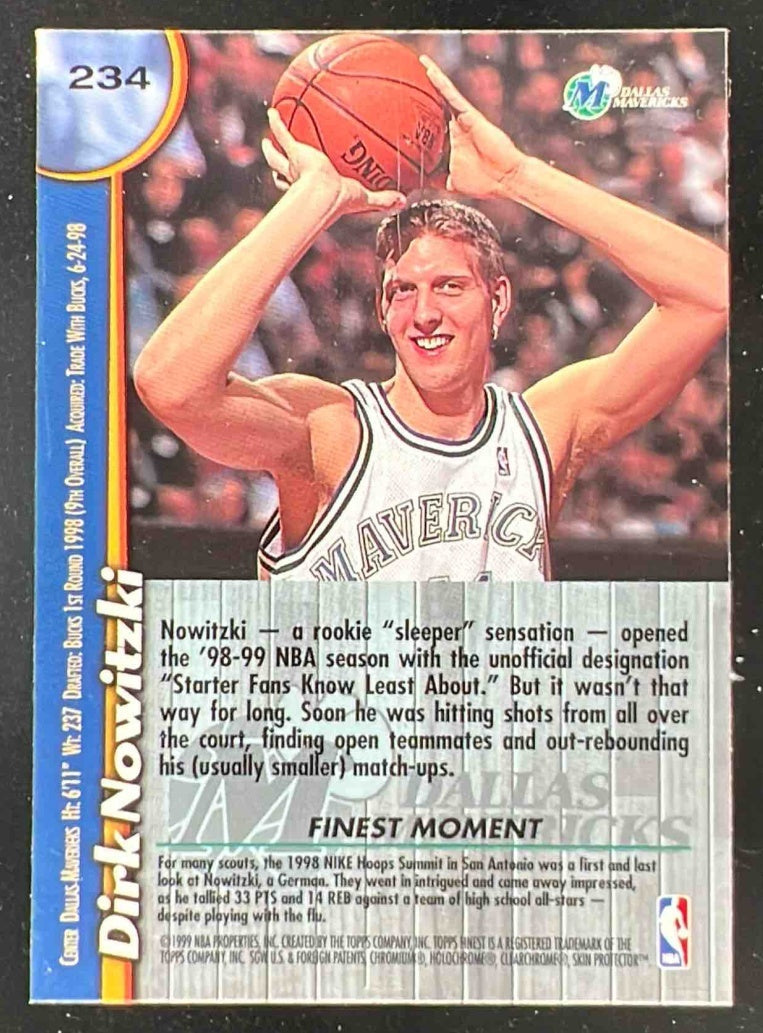 1998-99 Topps Finest #234 Dirk Nowitzki RC