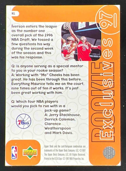 1996-97 Upper Deck Rookie Exclusives #R1 Allen Iverson RC