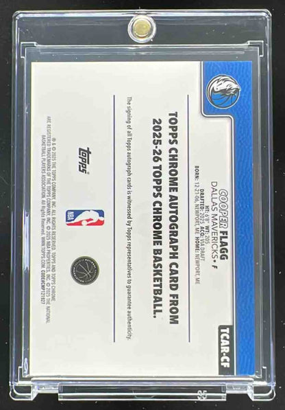 2025-26 Topps Chrome Rookie Autograph #TCAR-CF Cooper Flagg RC Auto