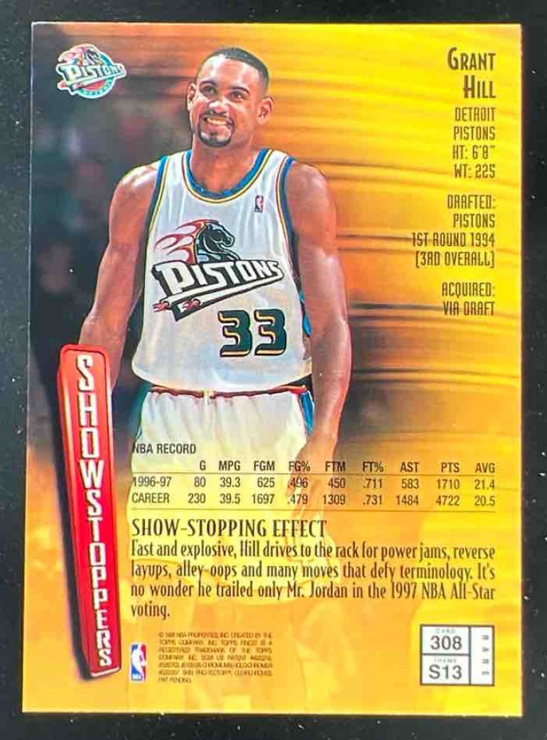 1997-98 Topps Finest #308 Grant Hill Gold