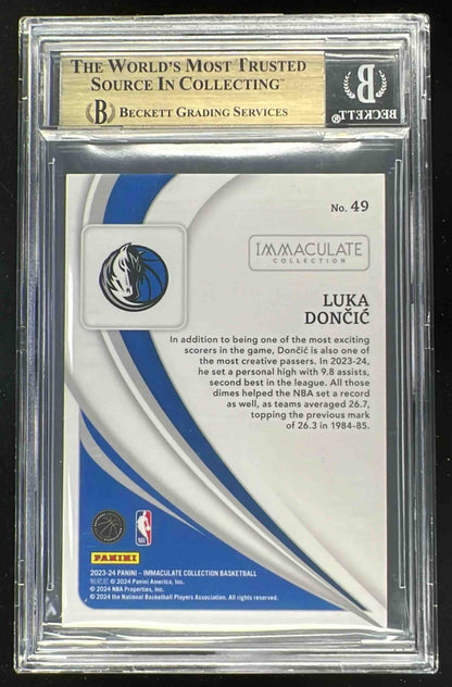 2023-24 Panini Immaculate Platinum #49 Luka Doncic 1/1 BGS 9.5