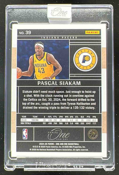 2024-25 Panini One and One Black #39 Pascal Siakam 1/1