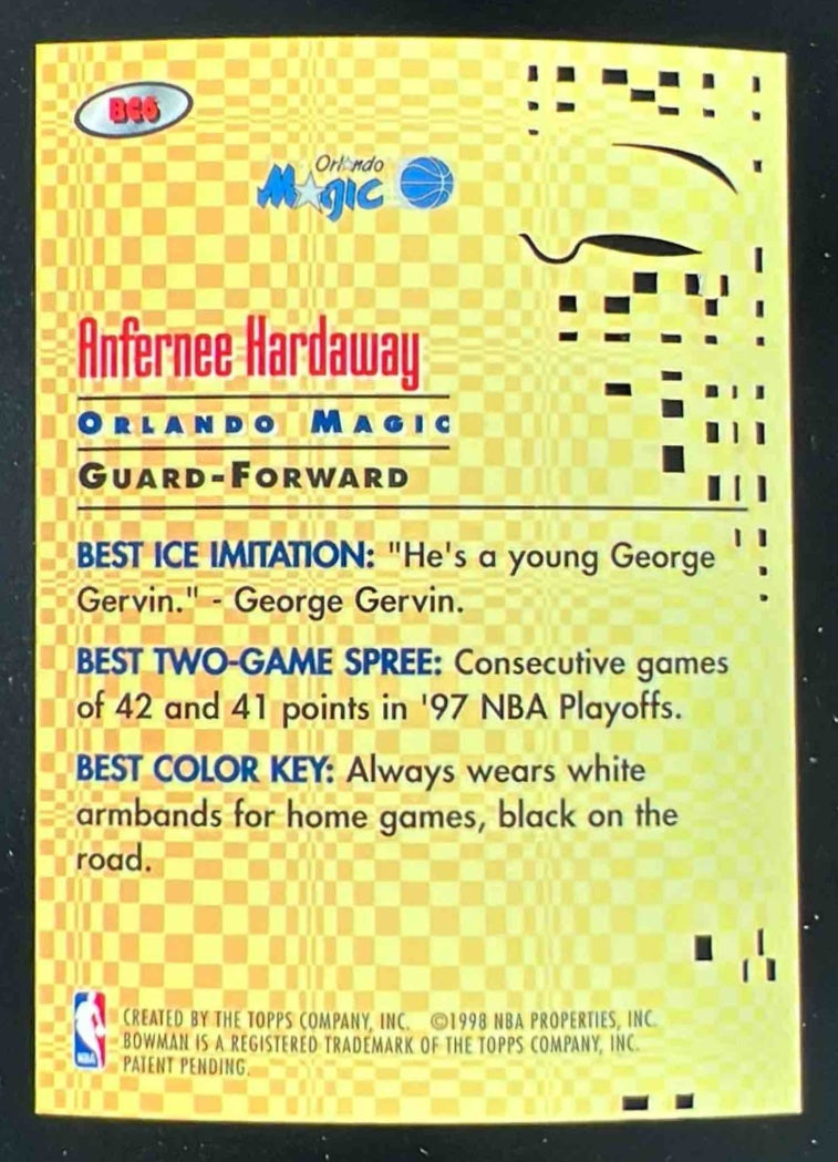 1997-98 Bowman 's Best Best Cuts #BC6 Anfernee Hardaway
