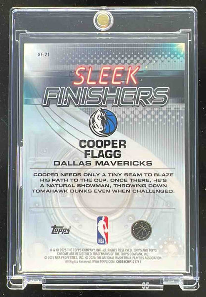 2025-26 Topps Chrome Sleek Finishers Blue Refractor #SF-21 Cooper Flagg RC /150