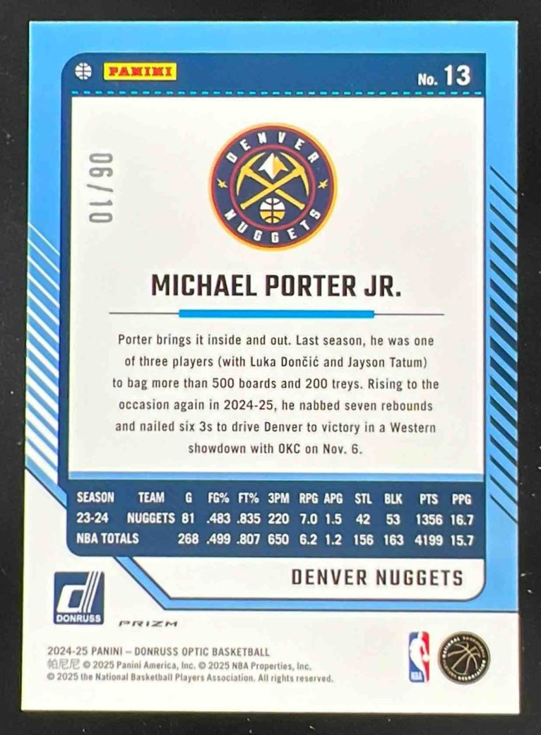 2024-25 Panini Donruss Optic Gold International #13 Michael Porter Jr. /10