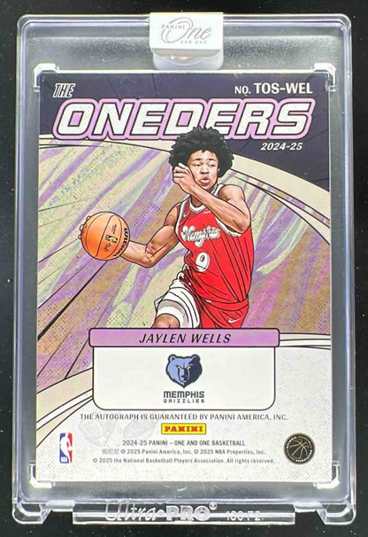 2024-25 Panini One and One The Oneders Signatures #32 Jaylen Wells Auto /99