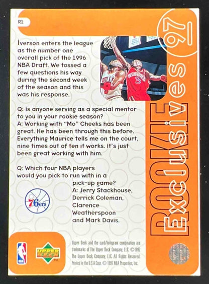 1996-97 Upper Deck Rookie Exclusives #R1 Allen Iverson RC