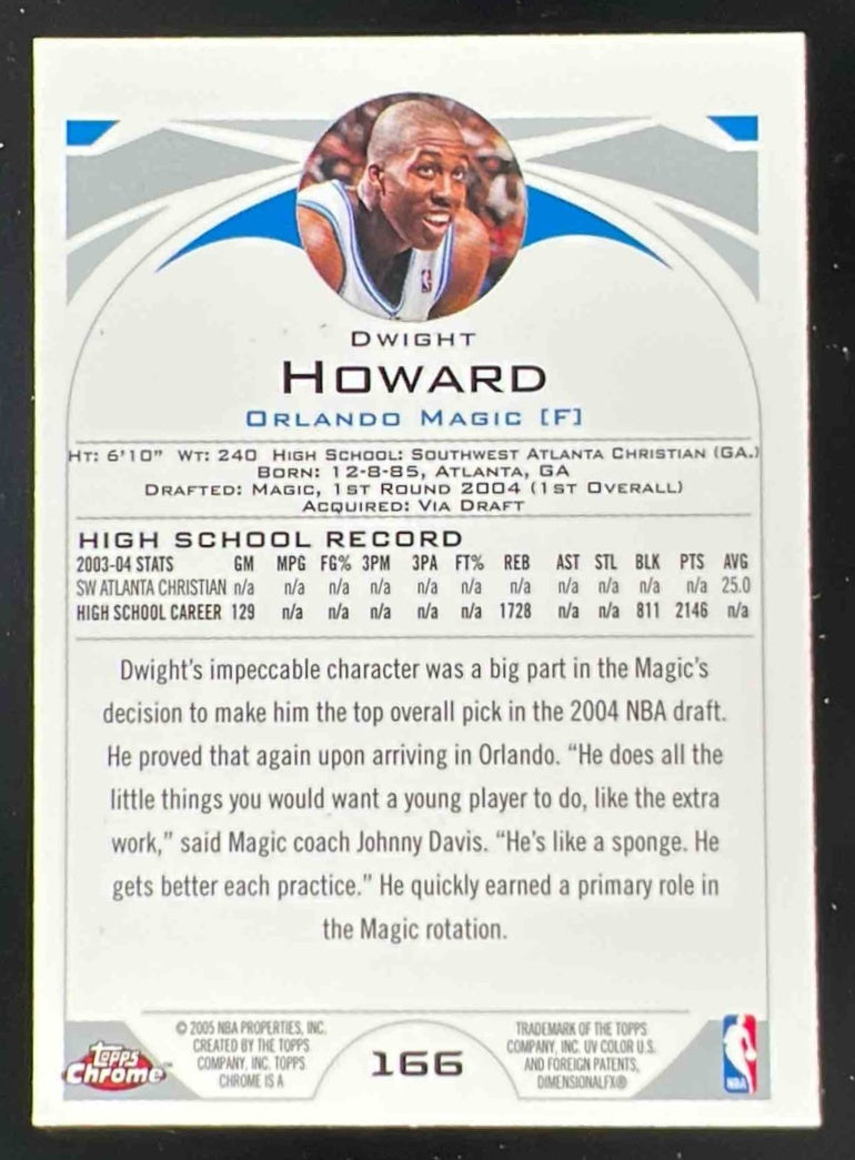 2004-05 Topps Chrome #166 Dwight Howard RC