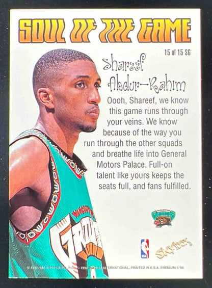 1998-99 Skybox x Premium Soul of the Game #15 SG Shareef Abdur-Rahim