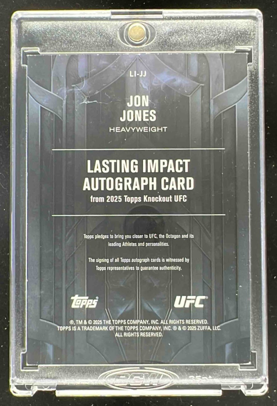 2025 Topps UFC Knockout Lasting Impact Autographs #LI-JJ Jon Jones Auto /99