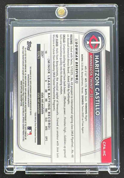 2025 Bowman Chrome Red Shimmer Refractor #CPA-HC Haritzon Castillo RC Auto /5