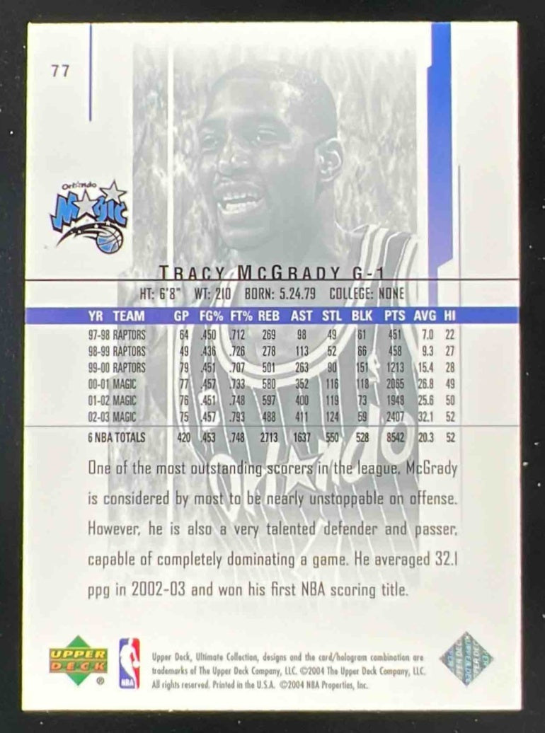 2003-04 Upper Deck Ultimate Collection #77 Tracy McGrady /750