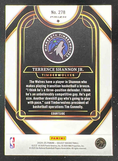 2024-25 Panini Select Courtside Silver Prizm #278 Terrence Shannon Jr. RC
