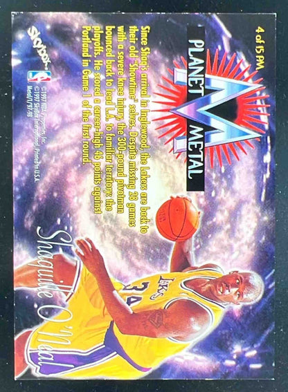 1997-98 Skybox Metal Universe Planet Metal #4 PM Shaquille O'Neal