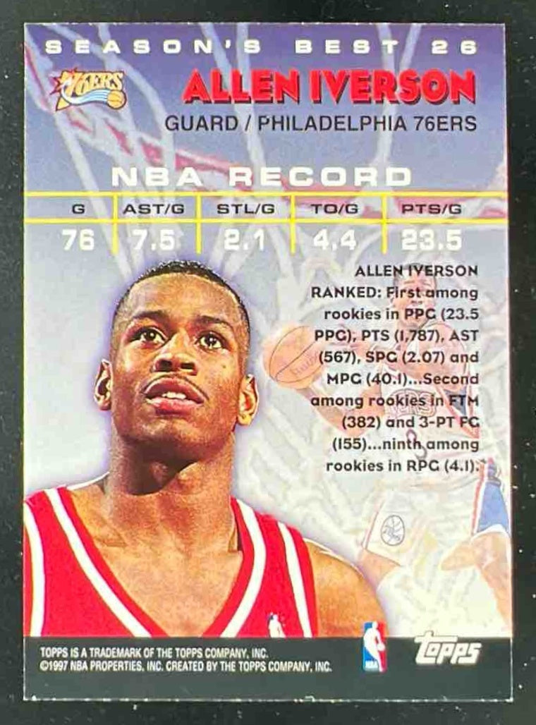 1997-98 Topps Season's Best #26 Allen Iverson