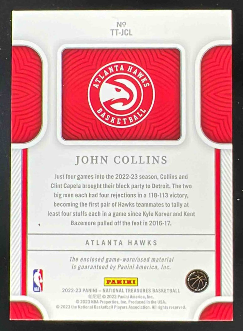 2022 National Treasures Tremendous Treasures Prime #TT-JCL John Collins /25