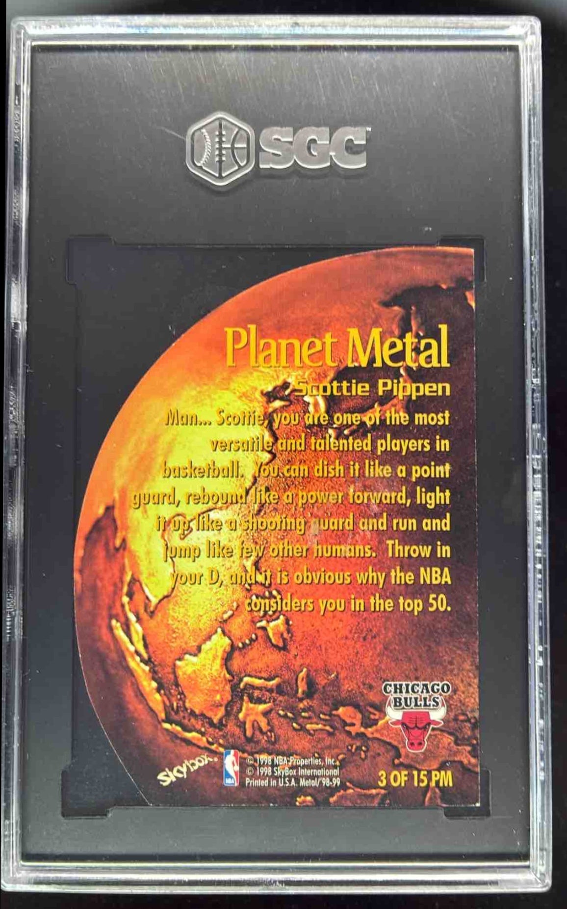 1998-99 Skybox Metal Universe Planet Metal #3 PM Scottie Pippen SGC 9