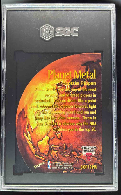 1998-99 Skybox Metal Universe Planet Metal #3 PM Scottie Pippen SGC 9
