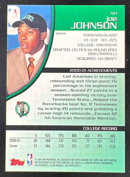 2001-02 Topps Pristine Refractors #72 Joe Johnson RC /250
