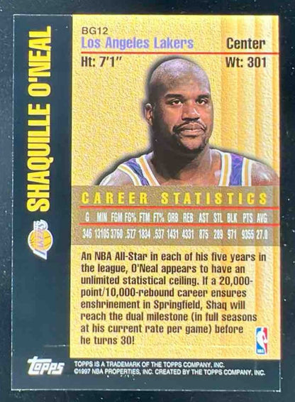 1997-98 Topps Bound for Glory #BG12 Shaquille O'Neal