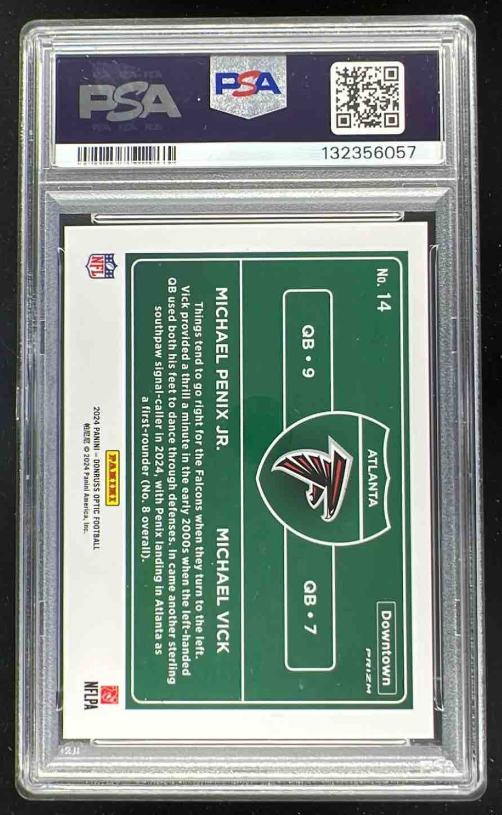 2024 Donruss Optic Downtown Duos Michael Penix Jr. Michael Vick RC SSP PSA 10