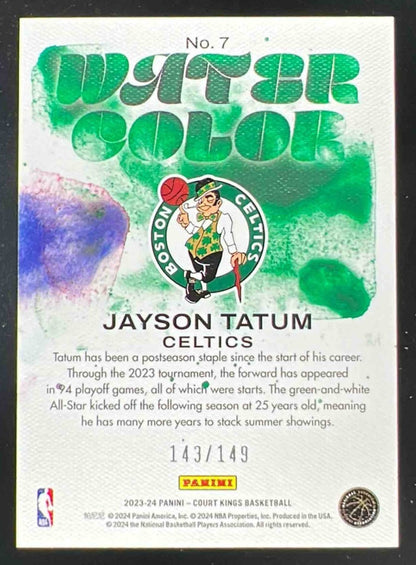 2023-24 Panini Court Kings Water Color Ruby #7 Jayson Tatum /149