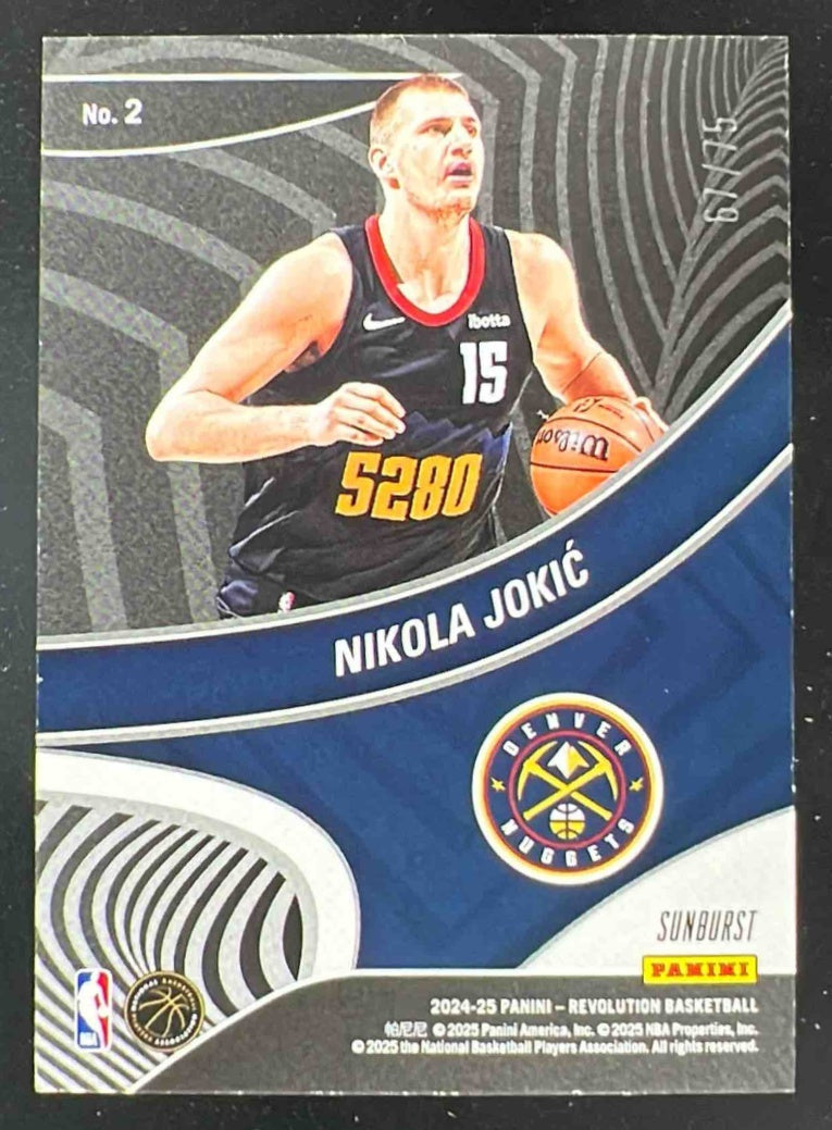2024-25 Panini Revolution Showstoppers Sunburst #2 Nikola Jokic /75