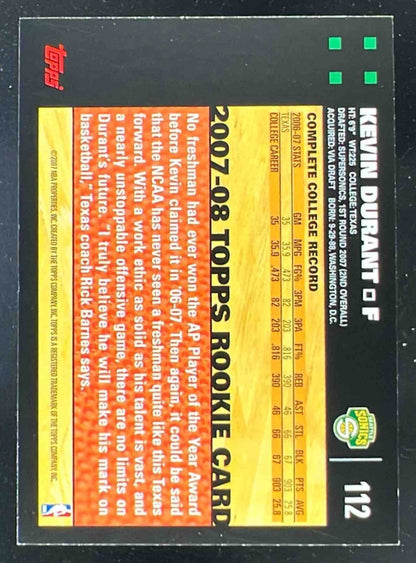 2007-08 Topps #112 Kevin Durant RC