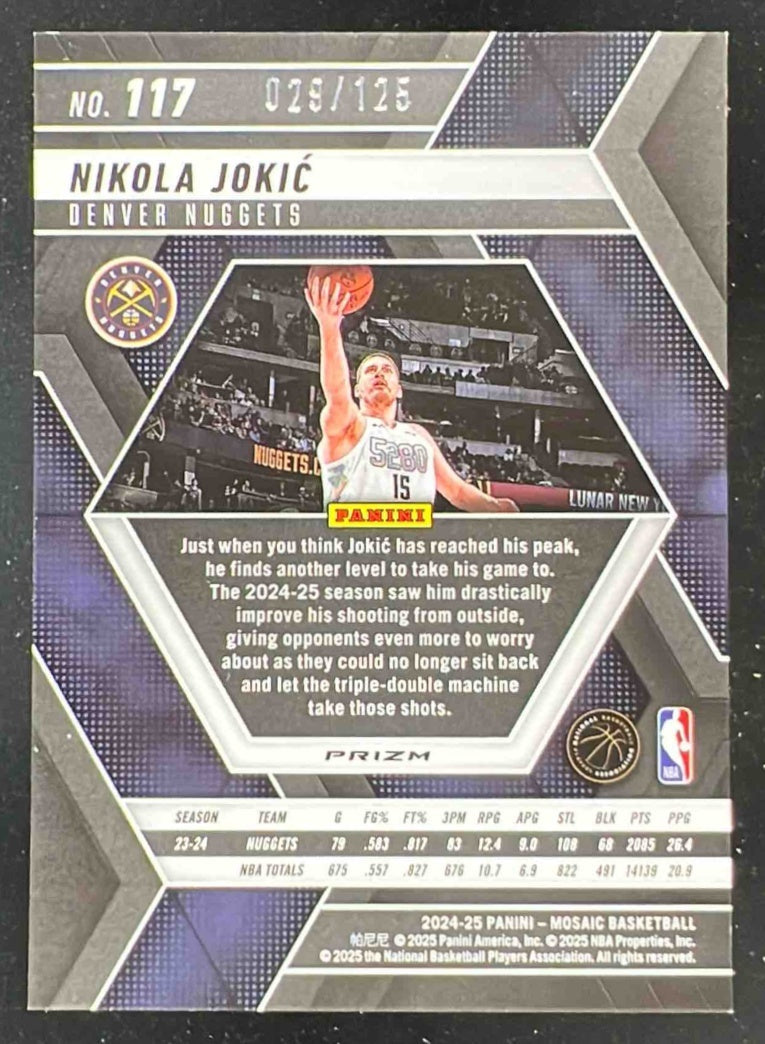 2024-25 Panini Mosaic Ice Mosaic #117 Nikola Jokic /125