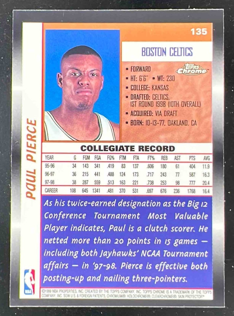 1998-99 Topps Chrome #135 Paul Pierce RC