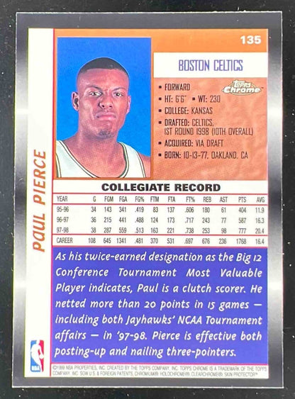 1998-99 Topps Chrome #135 Paul Pierce RC