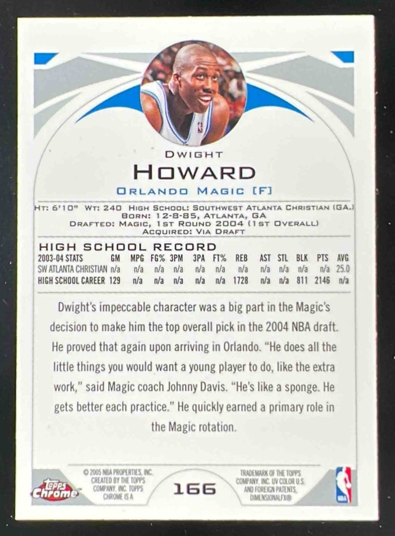 2004-05 Topps Chrome #166 Dwight Howard RC