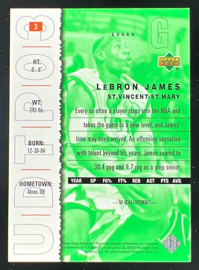 2003 Upper Deck Top Prospects #3 LeBron James