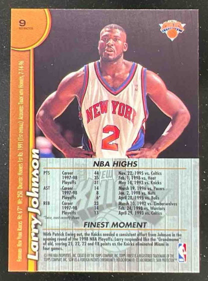 1998-99 Topps Finest Refractors #9 Larry Johnson