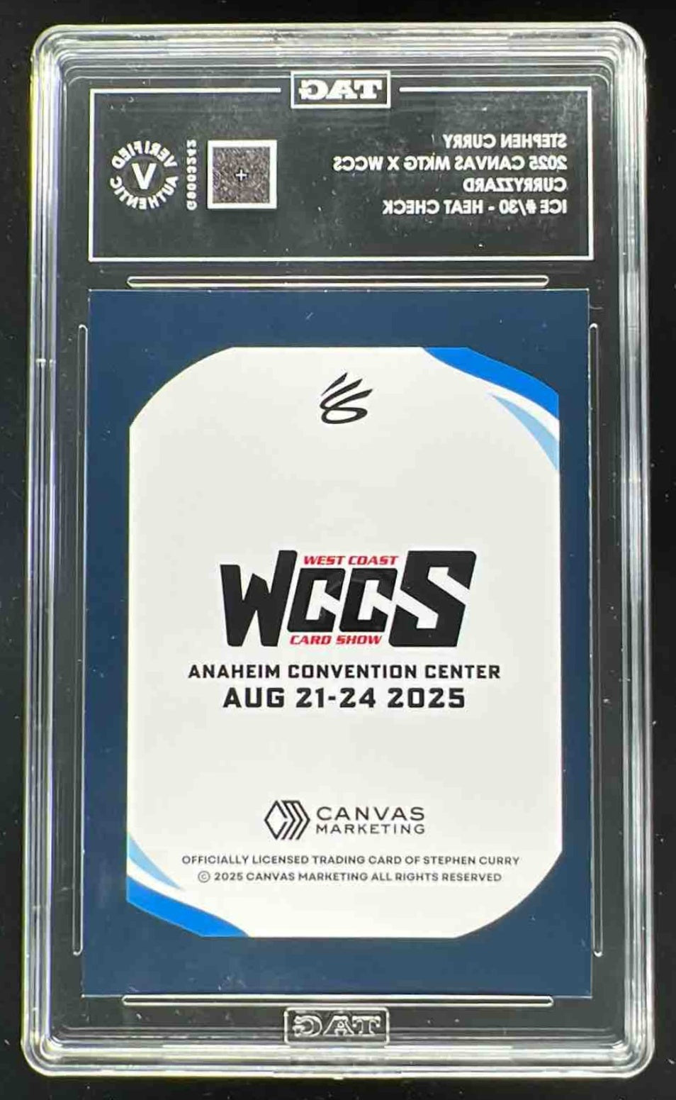 2025 Canvas WCCS Curryzzard Ice Heat Check Stephen Curry TAG Authentic