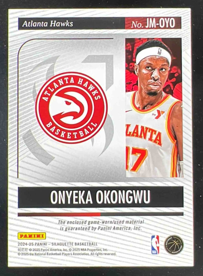 2024-25 Silhouette Jumbo Memorabilia Holo Platinum #JM-ONO Onyeka Okongwu /5